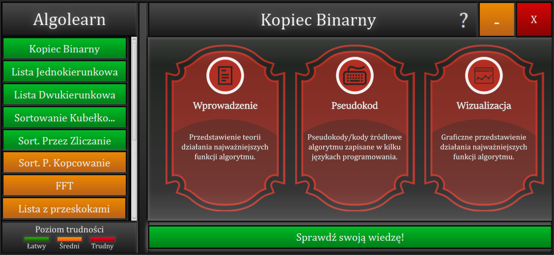 Aplikacja do wizualizacji algorytmów "AlgoLearn II"