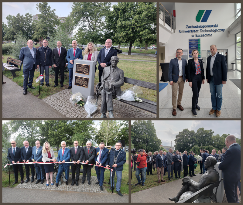 zestaw zdjęć wykonanych podczas odsłonięcia tablicy pamiątkowej IEEE Milestone w Szczecinie